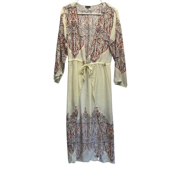 Coco + Carmen Boho Wrap Lightweight Duster Cardigan S/M Coastal SOFT - Picture 1 of 13